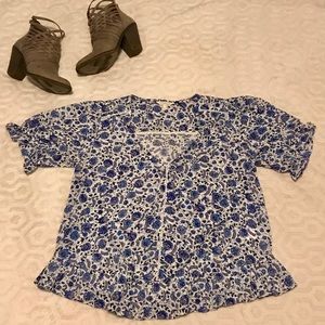 Floral boho bell sleeve lucky brand
